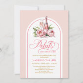 Elegant petals and prosecco watercolor invitation 招待状 (正面)