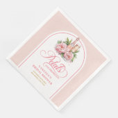 Elegant Petals and Prosecco Wedding Shower Napkins (コーナー)
