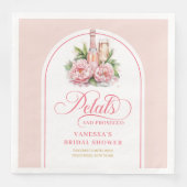 Elegant Petals and Prosecco Wedding Shower Napkins (正面)