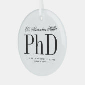 Elegant PhD Doctor of Philosophy Graduation ガラスオーナメント (正面左)