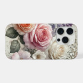 Elegant Phone Case with Pink and White Roses iPhoneケース (裏面横)