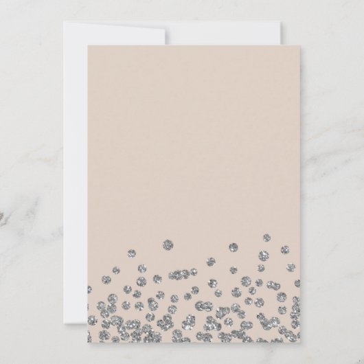 Elegant Photo 70th Birthday Silver Champagne 招待状 (裏面)