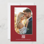 Elegant Photo and QR Code Garden Wedding 招待状 (裏面)