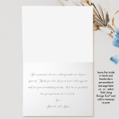 Elegant Photo, Blue Classic Monogram Wedding サンキューカード