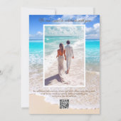 Elegant Photo Blue Ocean Tropical Beach Wedding 招待状 (裏面)