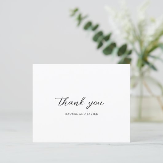 Elegant Photo Budget Wedding Thank You Card (スタンド正面)