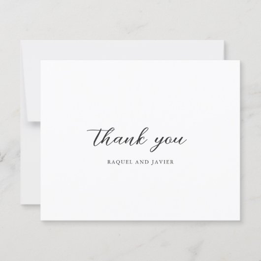Elegant Photo Budget Wedding Thank You Card (正面)