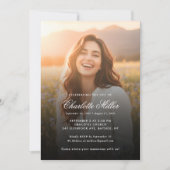 Elegant Photo Celebration of Life Funeral Memorial 招待状 (正面)