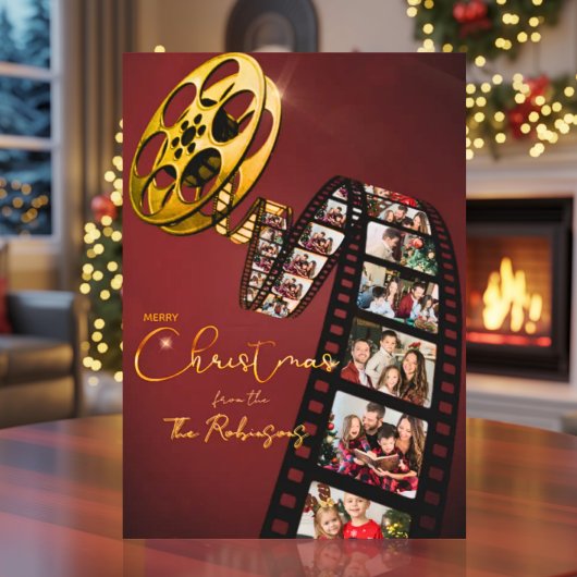 Elegant Photo Christmas Card for Movie Lovers シーズンカード