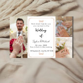 Elegant Photo Collage Modern Wedding Invitation 招待状