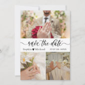 Elegant Photo Collage Save the Date Card サンキューカード (正面)