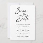 Elegant Photo Collage Save the Date Card セーブザデート (裏面)