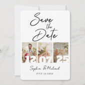 Elegant Photo Collage Save the Date Card セーブザデート (正面)