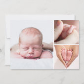 Elegant Photo Collage Signature Script Baptism サンキューカード (裏面)