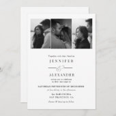 Elegant  Photo Collage Wedding 招待状 (正面/裏面)