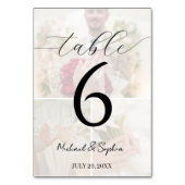 Elegant Photo Collage Wedding Table Number Card テーブルナンバー (正面)