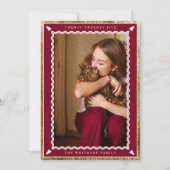 Elegant Photo Faux Gold & Burgundy Wavy Frame シーズンカード (正面)
