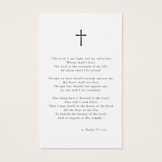 Elegant Photo Funeral Memorial Prayer Card (裏面)