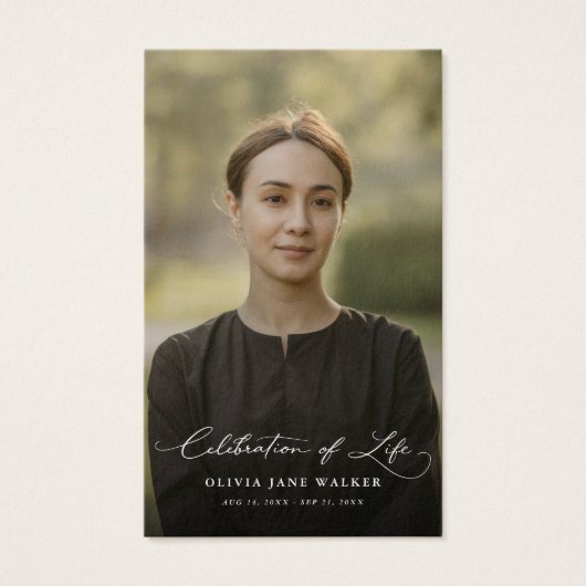 Elegant Photo Funeral Memorial Prayer Card (正面)