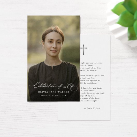 Elegant Photo Funeral Memorial Prayer Card (デスク)