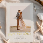 Elegant Photo Gold Save the Date 箔招待状