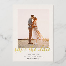 Elegant Photo Gold Save the Date 箔招待状