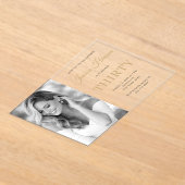 Elegant Photo Gold Script Minimal 30th Birthday アクリル招待状 (レイダウン)
