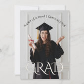 Elegant Photo Grad Party | Modern Minimalist Grad 招待状 (正面)
