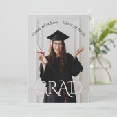 Elegant Photo Grad Party | Modern Minimalist Grad  招待状 (スタンド正面)