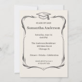 Elegant Photo Grad Party | Modern Minimalist Grad  招待状 (裏面)