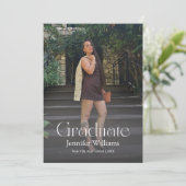 elegant photo graduation 2026 announcement card  招待状 (スタンド正面)