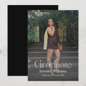 elegant photo graduation 2026 announcement card  招待状 (正面/裏面)