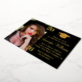 elegant photo graduation 2026 black & gold party  箔招待状 (回転した状態)