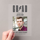 Elegant Photo Graduation Announcement 2026 Grad アクリル招待状 (インサイチュ (ポータブル))