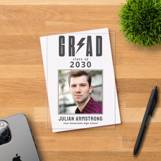 Elegant Photo Graduation Announcement 2026 Grad アクリル招待状 (インサイチュ (招待状))