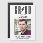 Elegant Photo Graduation Announcement 2026 Grad マグネット招待状 (正面/裏面)