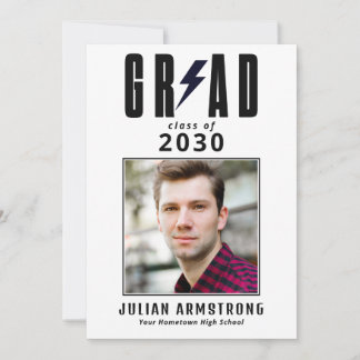 Elegant Photo Graduation Announcement & Grad Party 招待状