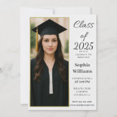 Elegant Photo Graduation Invitation –Class of 2025 招待状 (正面)