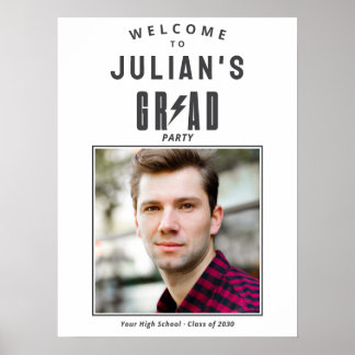 Elegant Photo Graduation Party 2026 Grad Welcome ポスター