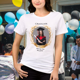 Elegant Photo Graduation Party Gold Laurels トライブレンドＴシャツ