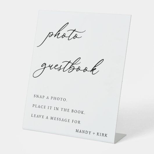 Elegant Photo Guestbook Table Sign  台座サイン (正面)