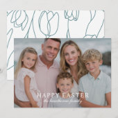 Elegant Photo Happy Easter  シーズンカード (正面/裏面)