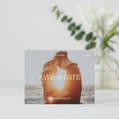 Elegant Photo Ivory & Burgundy Save the Date Card セーブザデート (スタンド正面)