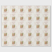 Elegant Photo Leaves Botanical 80th Birthday  ラッピングペーパー (フラット)