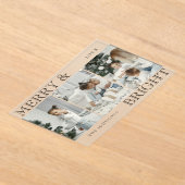 Elegant Photo | Merry and Bright Christmas Card アクリル招待状 (レイダウン)