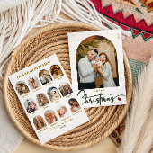 Elegant Photo Merry Christmas Year in Review シーズンカード