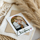 Elegant Photo Merry Christmas Year in Review シーズンカード