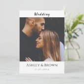 Elegant Photo Modern Script Minimalist Wedding 招待状 (スタンド正面)