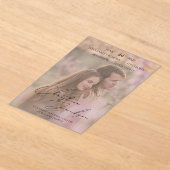 Elegant Photo Modern Script Typography Wedding アクリル招待状 (レイダウン)