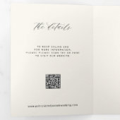 Elegant photo modern wedding RSVP details QR code  三つ折り招待状 (内部最初)